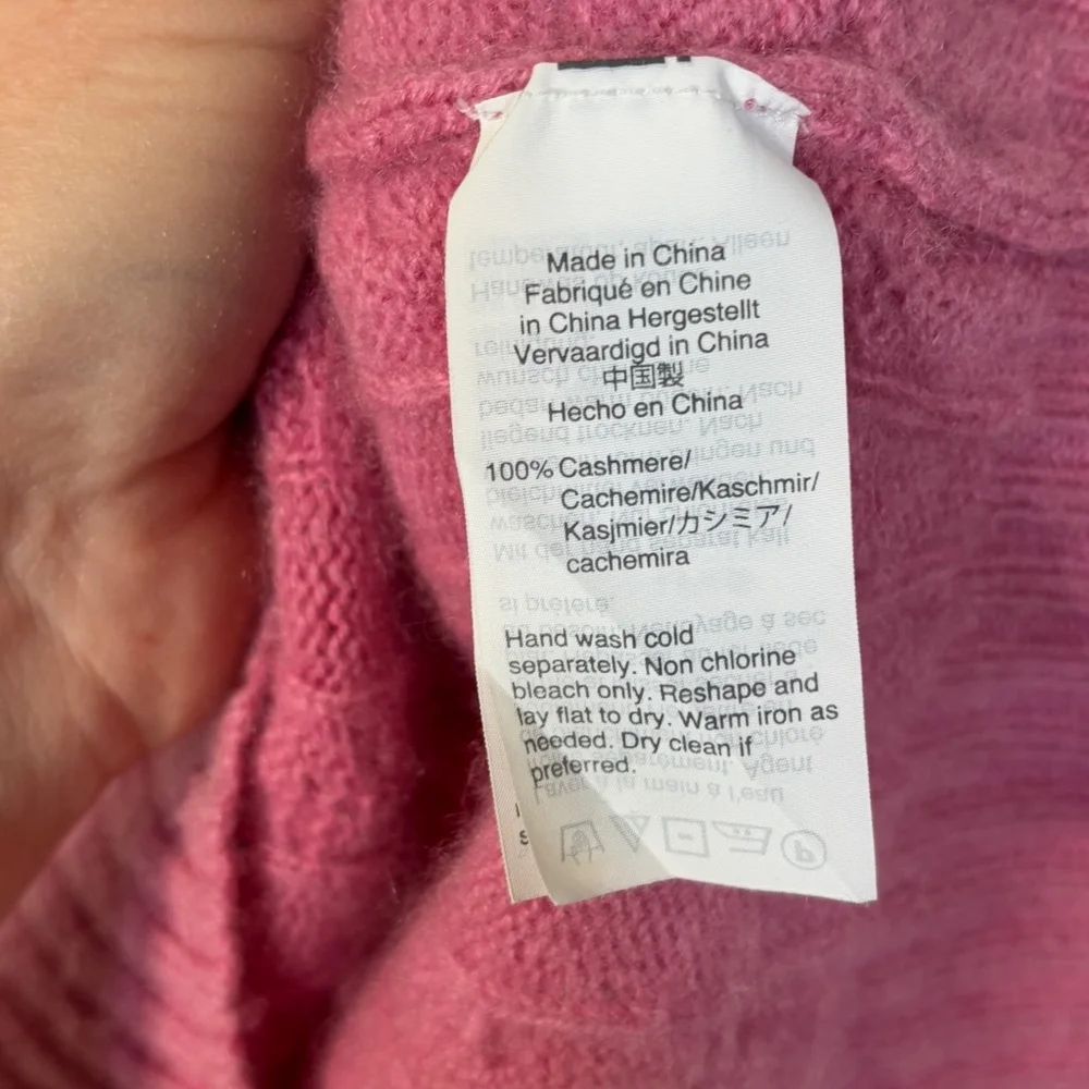 J Crew Cashmere Sweater Women’s XS Pink Cable Knit Crewneck Long Sleeve